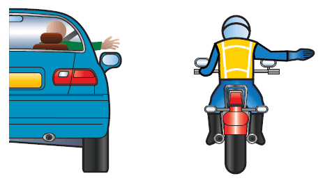 Right turn hand signal
