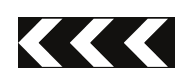 Sharp deviation of route to left (or right if chevrons reversed)