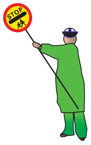 Ready to cross children, vehicles must be prepared to stop