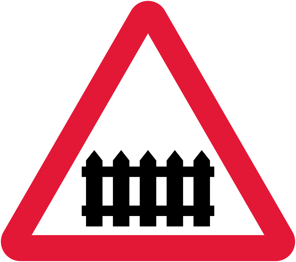 Level crossing with barrier or gate ahead