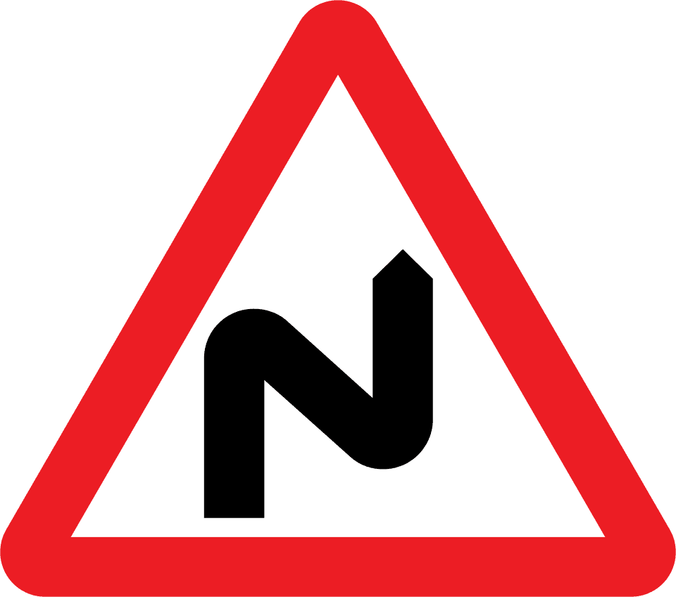 Double bend first to right