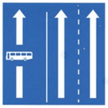 Bus lane on left