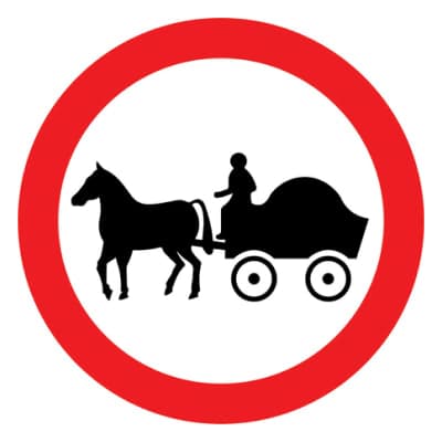 No Horse Drawn Vehicles