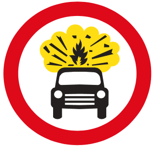 No vehicles carrying explosives
