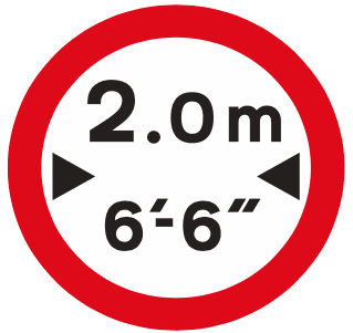 No vehicles over width shown