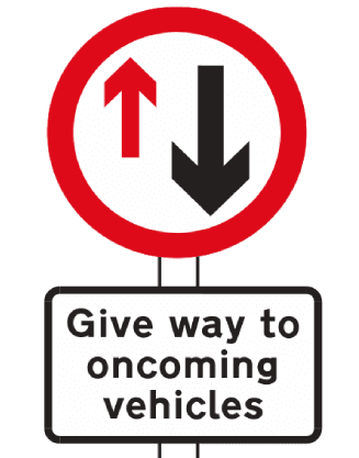 Give way to oncoming vehicles