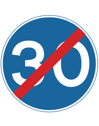 End of minimum speed (30)