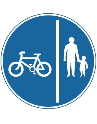 Segregated pedal cycle and pedestrian route