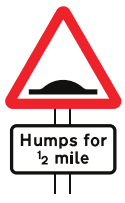 Distance over which road humps extend