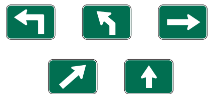 Advance Turn and Directional Arrow Auxillary signs for use with General Information Signs