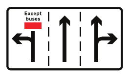 Appropriate traffic lanes at junction ahead