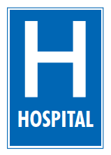 Warn of hospital zone expect Emergency vehicles