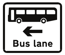 Bus lane on road at junction ahead