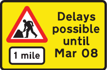 Road works 1 mile ahead