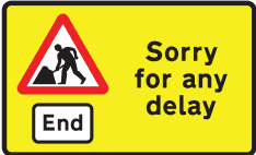 End of road works and temporary restrictions including speed limits