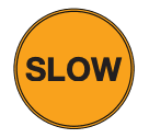 manually operated temporary slow sign