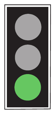 GREEN means you may go if the way is clear. Take special