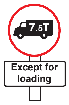 No commercial vehicles over maximum gross weight except for loading