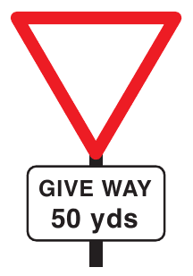 Distance to ‘Give Way’ line ahead