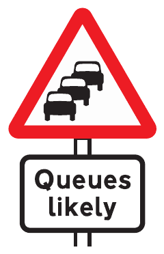 Traffic queues likely ahead