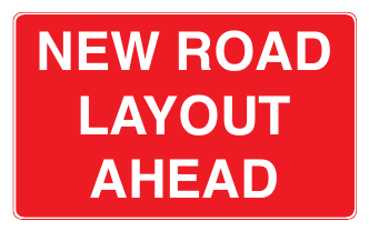 Permanent change in road layout ahead