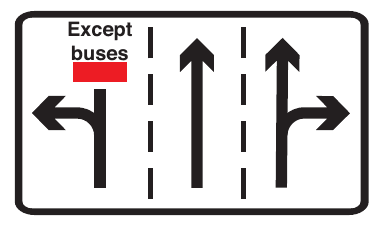 Appropriate traffic lanes at junction ahead