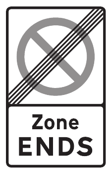 End of controlled parking zone