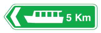 Direction and distance to a ferry dock