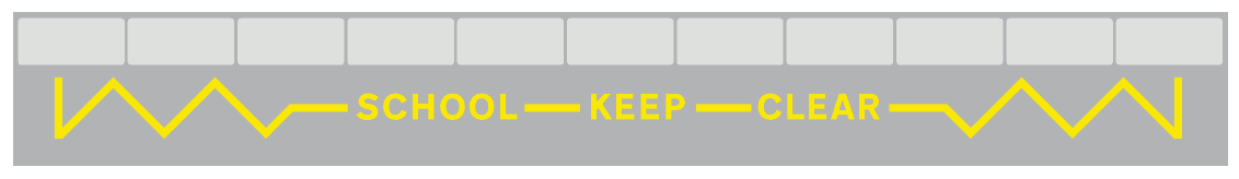 School keep clear zigzag