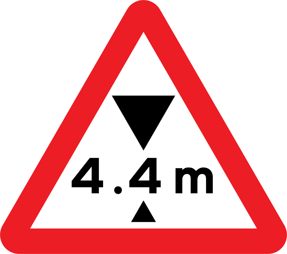 Available width of headroom indicated