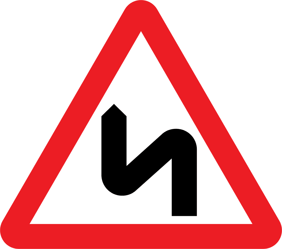 Double bend first to left