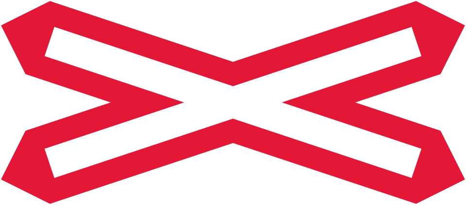 Level crossing without barrier (saltire)