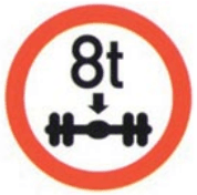 No vehicles with more than 8 tonnes on each axle