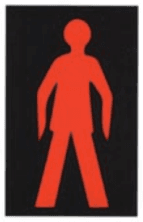 Pedestrians must wait (red standing man)