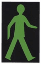 Pedestrian may proceed if safe (green walking man)