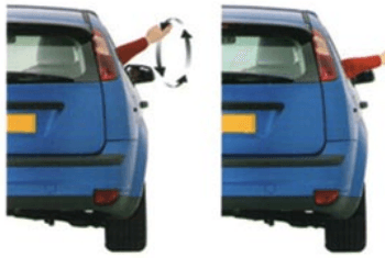 Arm signal: I want to turn left / turn right