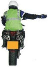 Motorcyclist: I want to turn right