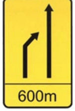Left lane must merge in 600m
