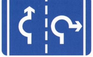 Arrows: lane direction on a 2-lane roundabout (variant)