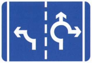 Arrows: lane direction on a 2-lane roundabout (variant)