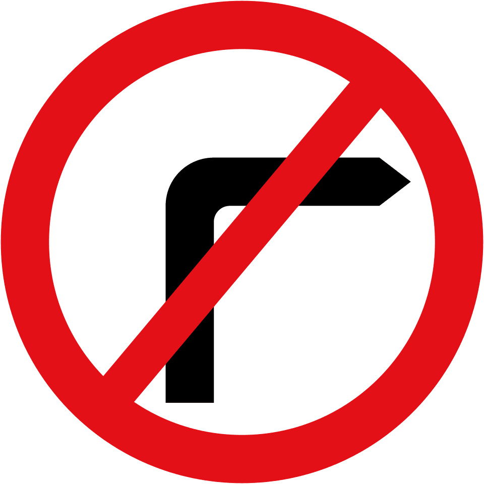 No right turn (curved-arrow variant)