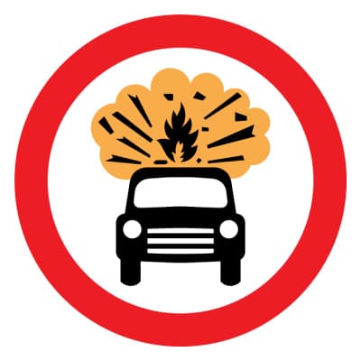 No Vehicles Carrying Explosives
