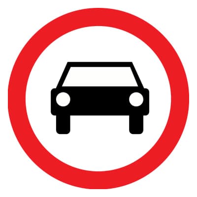 No Motor Vehicles Except Motorcycles