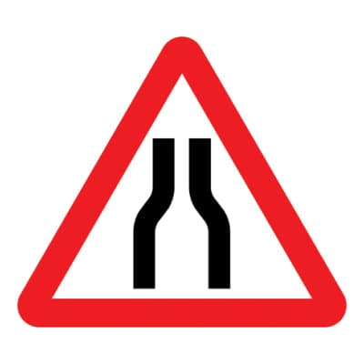 Road Narrows on Both Sides