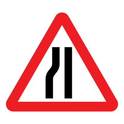 Road Narrows on One Side